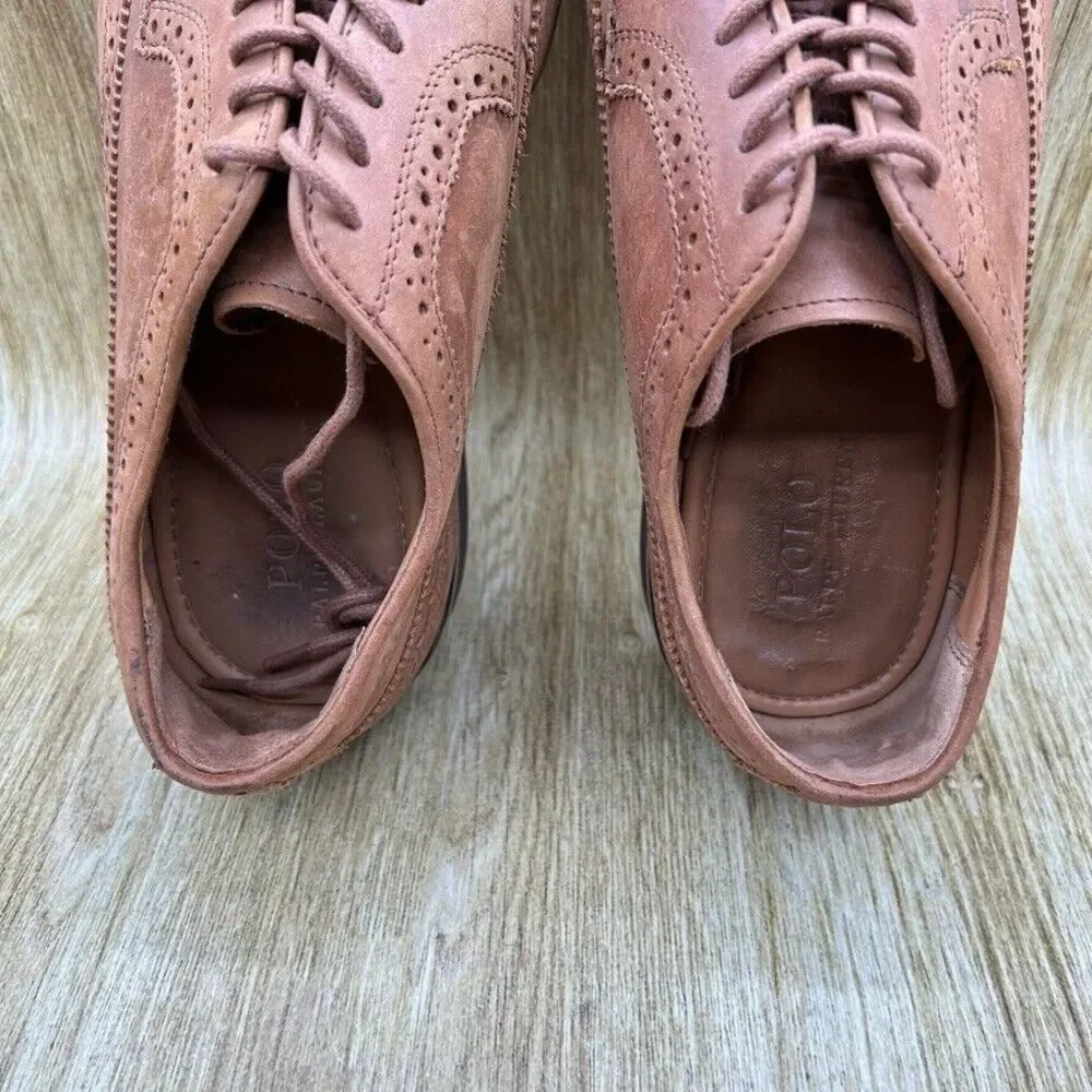 Polo Ralph Lauren Moseley Men's Size 9.5 D Dress Shoes Brown Shoes Longwing‎